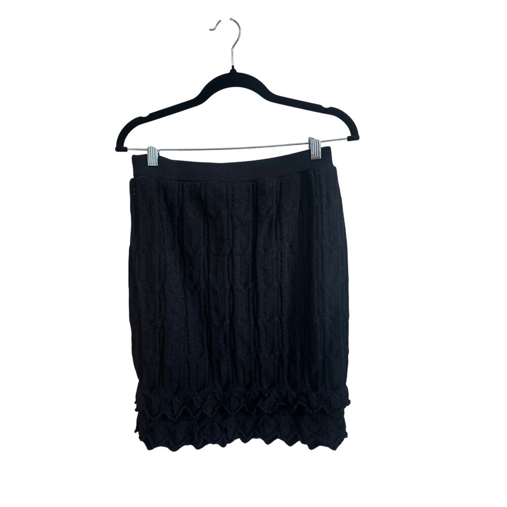 St.John Knit Mini Short Skirt Sz 6 Navy Blue Textured Lined Nice! No Care Tag